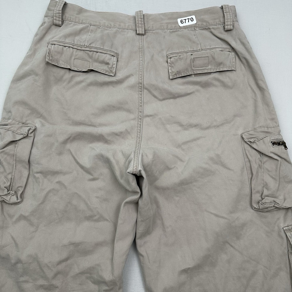 Structure Baggy Paratrooper Cargo Pants Men 32x32 Tan Military HBT VTG 90s Y2K